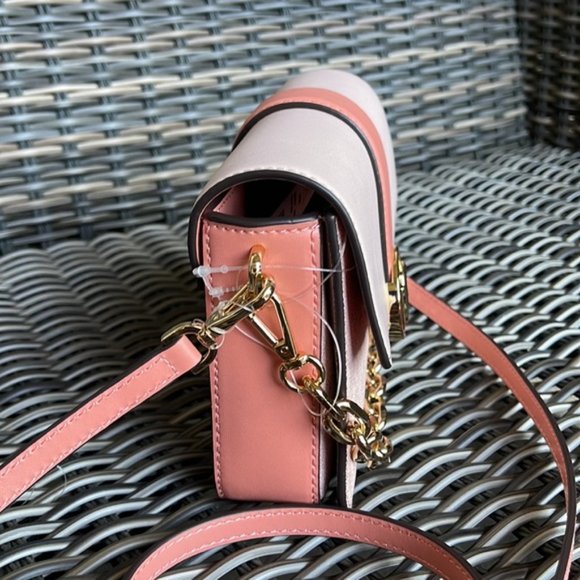 Michael Kors Carmen Small Monogram Flap Crossbody Sherbert Color - Picture 3 of 16